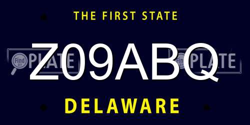 Z09ABQ Delaware License Plate