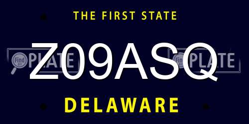 Z09ASQ Delaware License Plate
