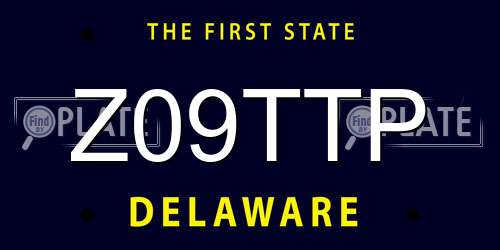 Z09TTP Delaware License Plate