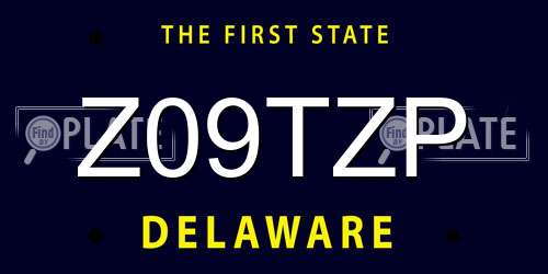 Z09TZP Delaware License Plate