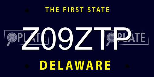 Z09ZTP Delaware License Plate