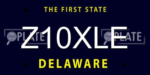 Z10XLE Delaware License Plate