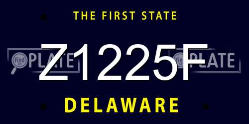 Z1225F Delaware License Plate