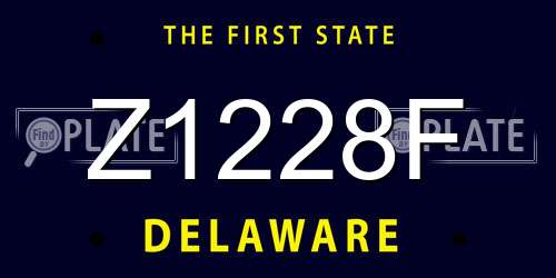 Z1228F Delaware License Plate
