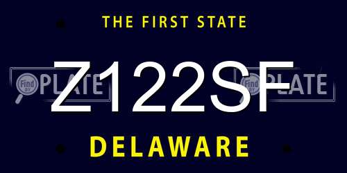 Z122SF Delaware License Plate