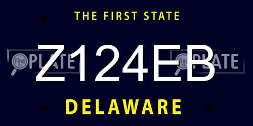 Z124EB Delaware License Plate
