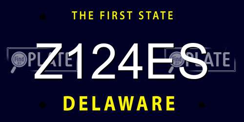 Z124ES Delaware License Plate