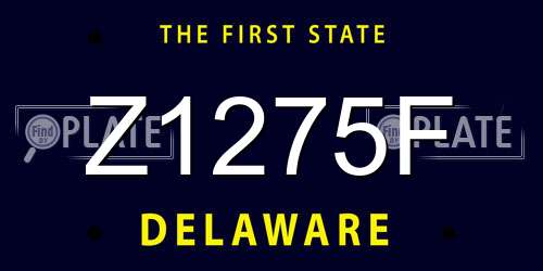 Z1275F Delaware License Plate