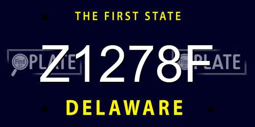 Z1278F Delaware License Plate