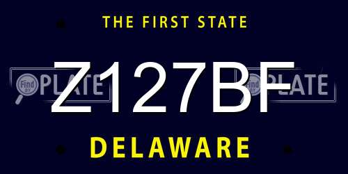 Z127BF Delaware License Plate
