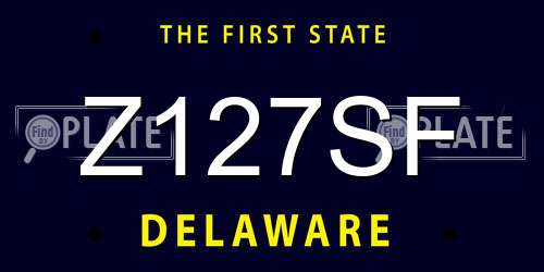 Z127SF Delaware License Plate