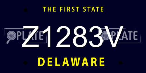 Z1283V Delaware License Plate
