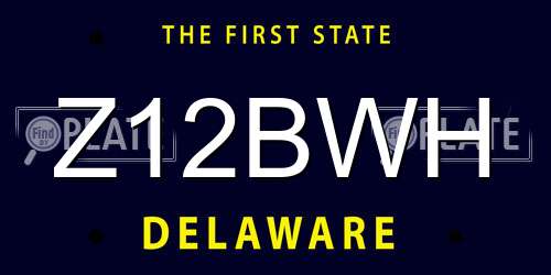 Z12BWH Delaware License Plate