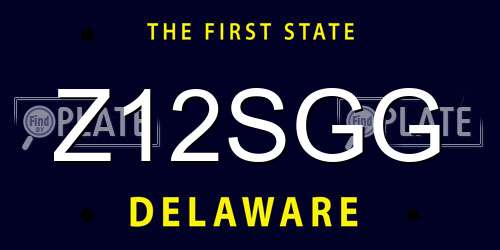 Z12SGG Delaware License Plate