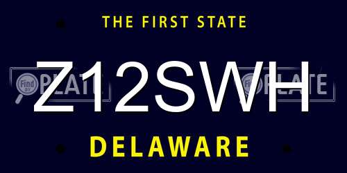 Z12SWH Delaware License Plate