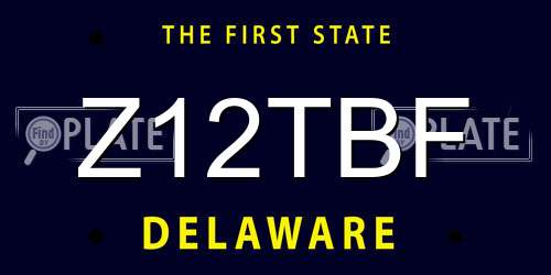 Z12TBF Delaware License Plate