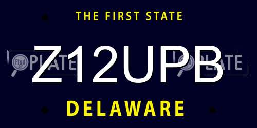 Z12UPB Delaware License Plate