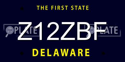 Z12ZBF Delaware License Plate