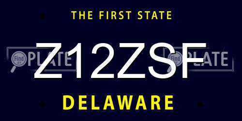 Z12ZSF Delaware License Plate