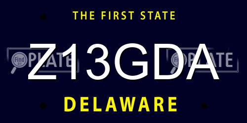 Z13GDA Delaware License Plate