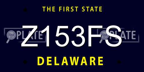 Z153FS Delaware License Plate