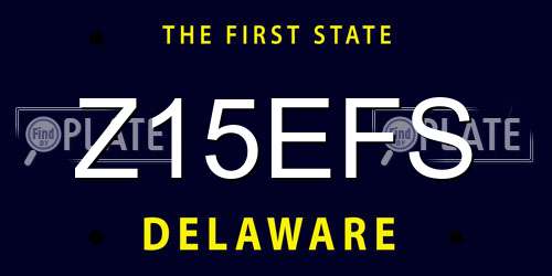 Z15EFS Delaware License Plate
