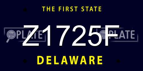 Z1725F Delaware License Plate