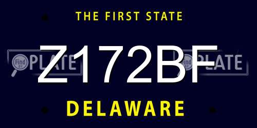 Z172BF Delaware License Plate