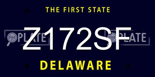 Z172SF Delaware License Plate