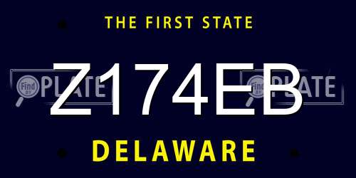 Z174EB Delaware License Plate