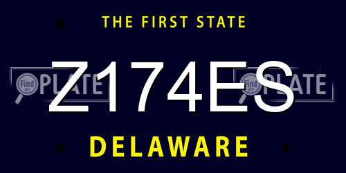 Z174ES Delaware License Plate
