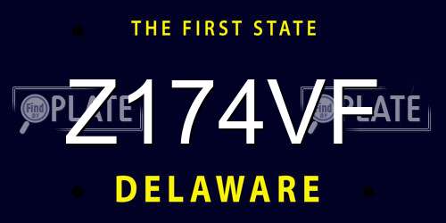 Z174VF Delaware License Plate