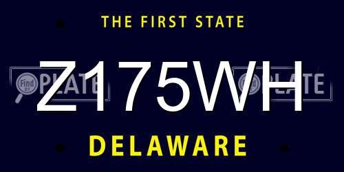 Z175WH Delaware License Plate