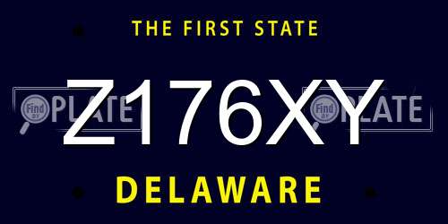 Z176XY Delaware License Plate