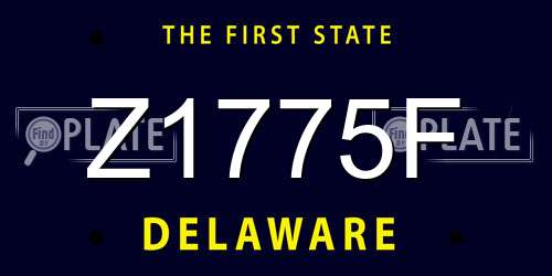 Z1775F Delaware License Plate