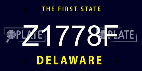 Z1778F Delaware License Plate