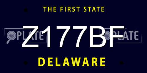 Z177BF Delaware License Plate
