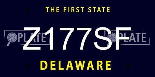 Z177SF Delaware License Plate