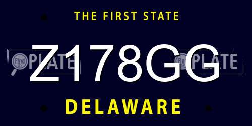 Z178GG Delaware License Plate