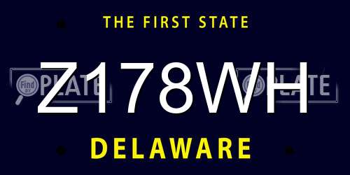 Z178WH Delaware License Plate