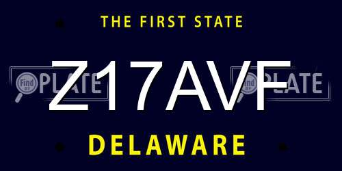 Z17AVF Delaware License Plate