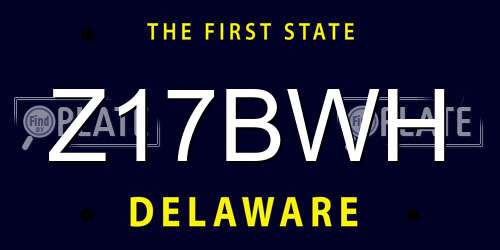 Z17BWH Delaware License Plate
