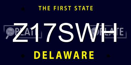 Z17SWH Delaware License Plate
