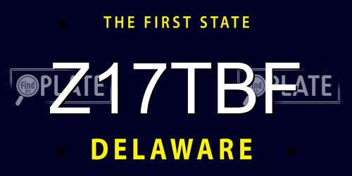 Z17TBF Delaware License Plate