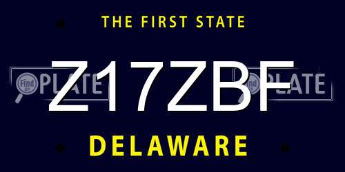 Z17ZBF Delaware License Plate