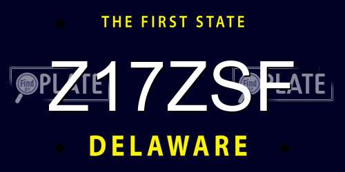 Z17ZSF Delaware License Plate