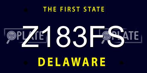 Z183FS Delaware License Plate