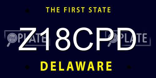 Z18CPD Delaware License Plate