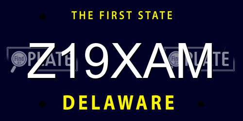 Z19XAM Delaware License Plate