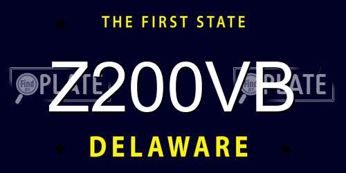 Z200VB Delaware License Plate